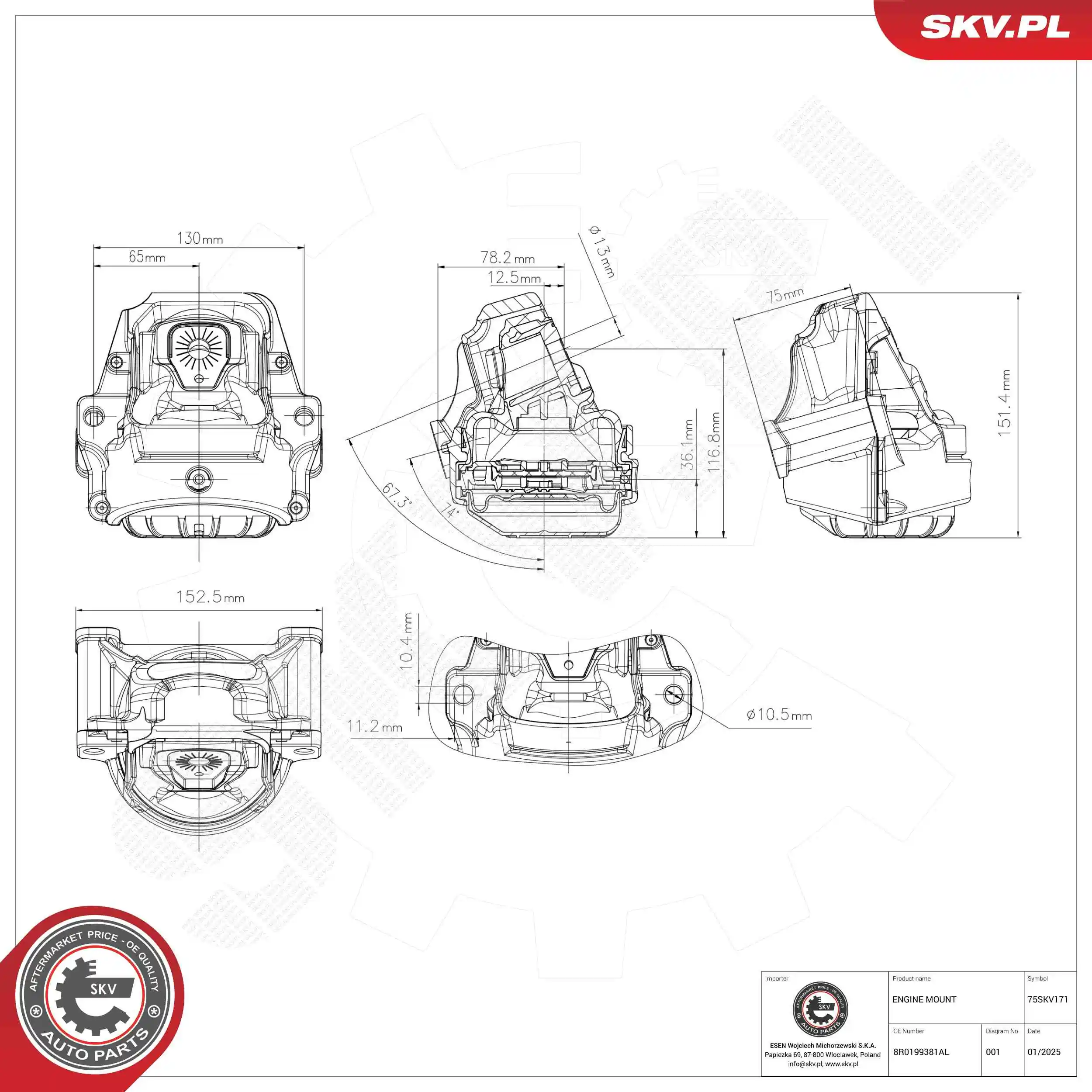 Mounting, engine